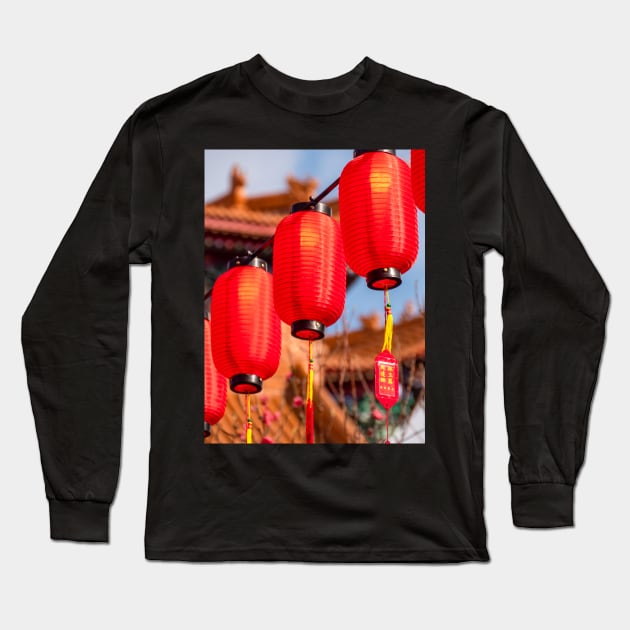 Po Lin Monastery, Lantau Island, Hong Kong Long Sleeve T-Shirt by Upbeat Traveler